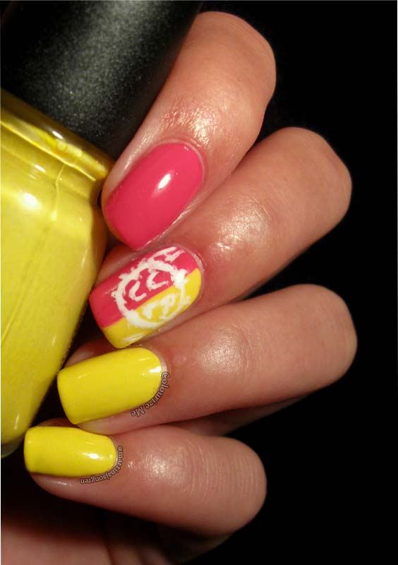 Gorgeous Yellow & Pink Nail Arts and Designs