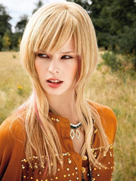 hairstyles for long faces with fringges