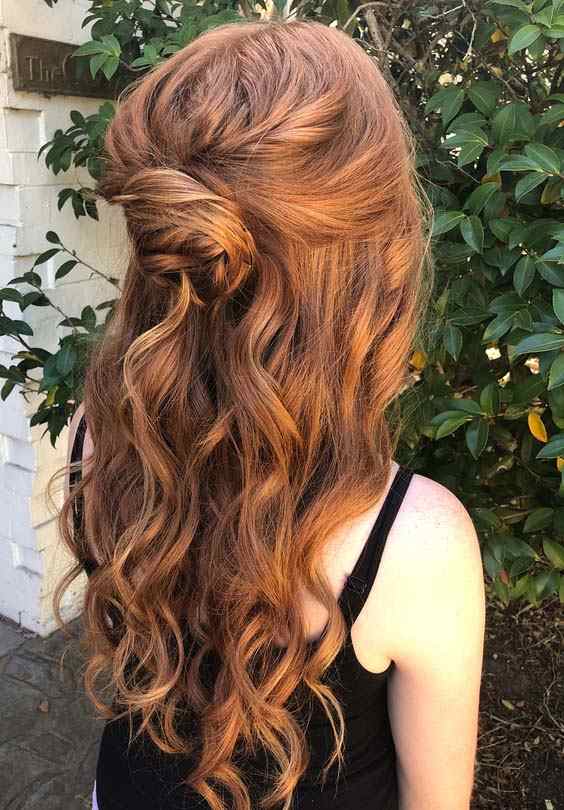 Long Half up Half Down Curls for 2018