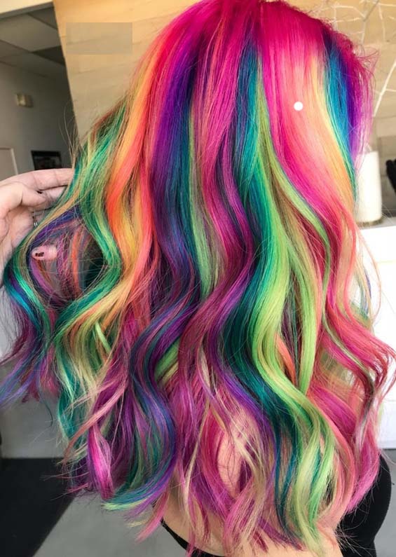 Amazing Rainbow Hair Color Ideas for 2018