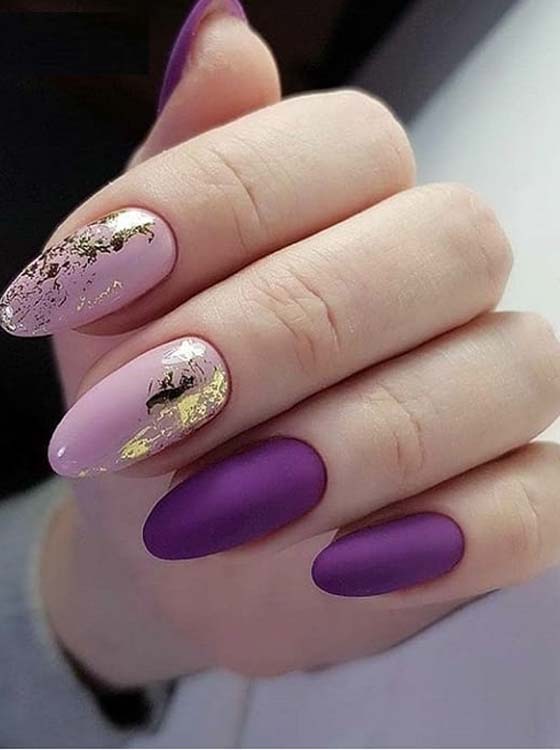 Colorful Purple & Pink Nail Designs in 2018