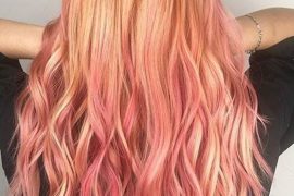 Pink Blonde Balayage Hair Color Ideas for Long Hair