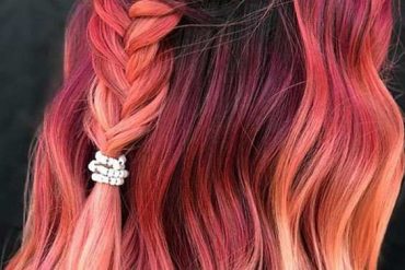 Super Cute Look of Pink Braids Ponytail Hairstyle Trends for 2018