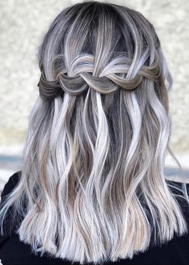 Braids with Grey Blonde Hair Colors in 2018