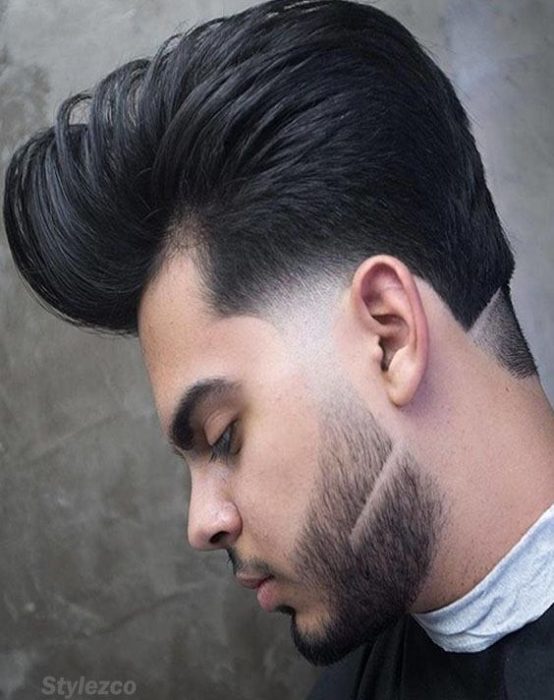 2018 Upside Long Hairstyles with Hot Beards for Men's