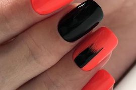Cute Red & Black Nail Art Styles &Color Combination for 2018