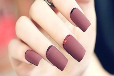 Fancy Fake Nails with Brown & Red Scrub for 2018
