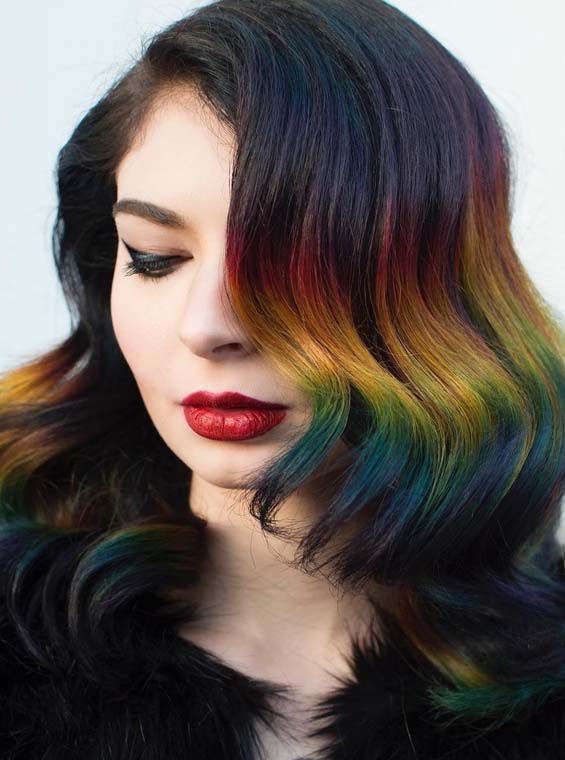 Gorgeous Rainbow Hair Colors For Fine Hair 2018