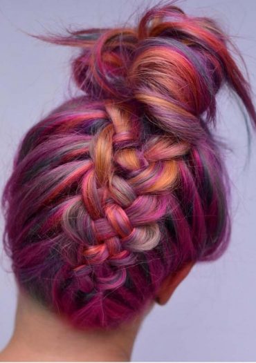 Magical Braided Bun Hairstyles With Top Knot in 2018