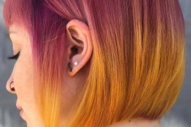 Purple To Yellow Hair Colors For Short Hair 2018