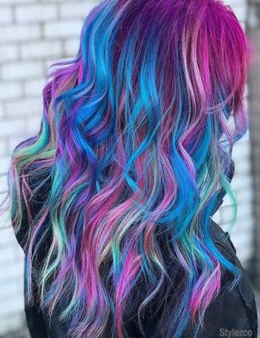 Lovely Rainbow Hair Color Highlight & Styles for 2018
