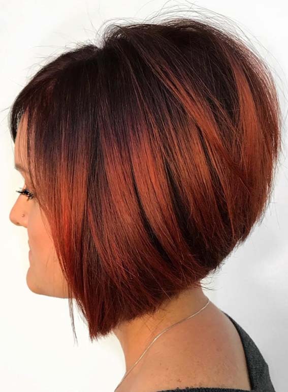 Stacked Bob Red Haircuts for Women 2018