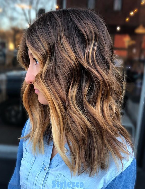 Copper Balayage Hairstyle & Hair Color Highlight for 2019