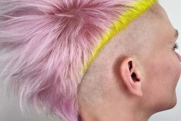 Gorgeous Pink And Neon Yellow Colors for Mohawk Pixie haircuts in 2019
