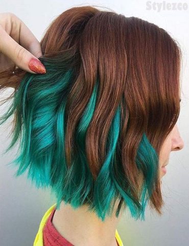 Brown & Green Hair Color Combinations for 2018-2019