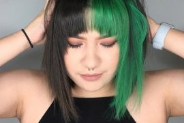 Perfect Green & Black Hair Color Combination for Short Hair In 2019
