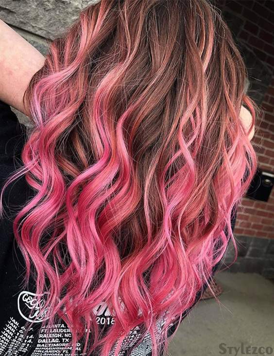 Pink & Brown Hair Color Combination To wear Right Now