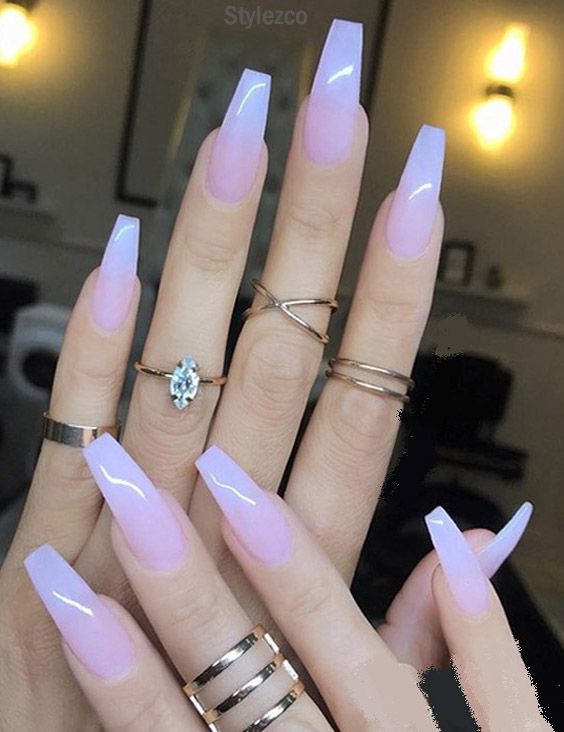 Sheer Milky Pink Long Nail Art Trends & Styles for 2018-2019