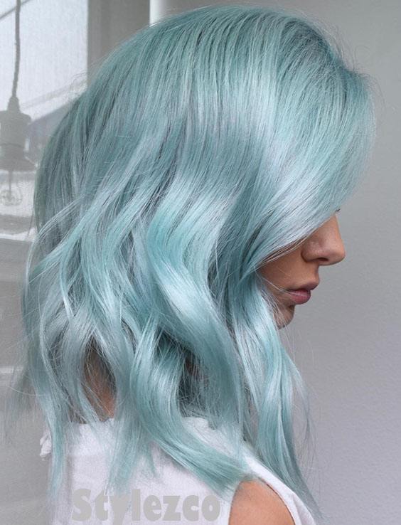 Stunning Metallic Mint Hair Color Trends & Ideas for 2018-2019