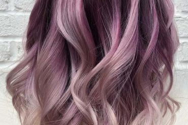 Wonderful Purple Hair Color Shades With Blond Highlights