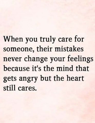 When You Truly Care for Someone