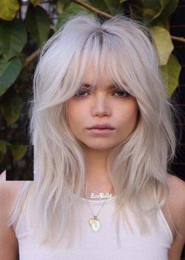 Amazing Ice Blond Sexy Hairstyles With Bangs in 2019