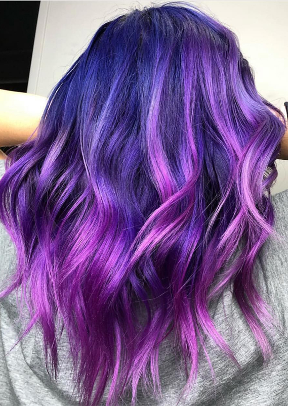 Amazing Purple Hair Colors Highlights in 2019