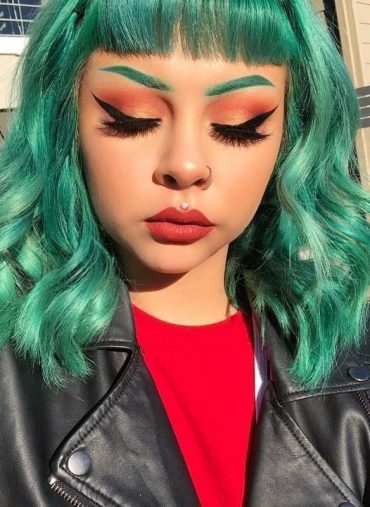 Aquamarine Green Hair Colors And Makeup Ideas for Girls 2019