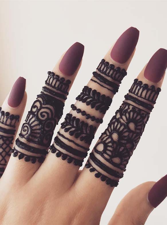 Simple Fingers Henna Designs for 2019