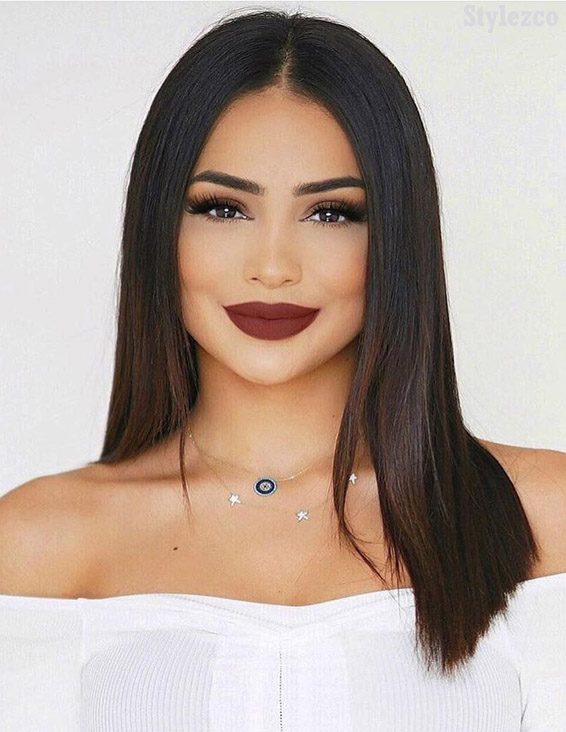 Fresh Makeup Look with Shoulder Length Hairstyles for 2019