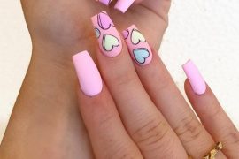 Hottest Pink Heart Nail Art Designs for 2019
