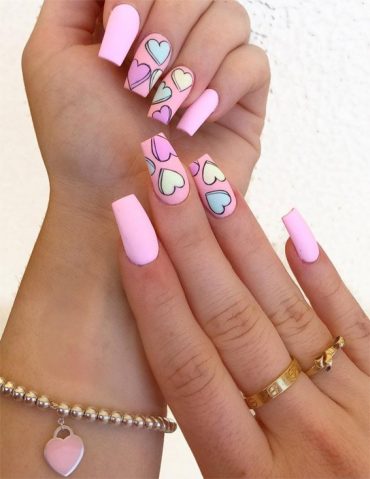 Hottest Pink Heart Nail Art Designs for 2019