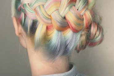 Misty Rainbow Hair Color Style with Stylish Braids for 2019
