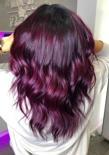 Purple Balayage Hair Color Styles for 2019