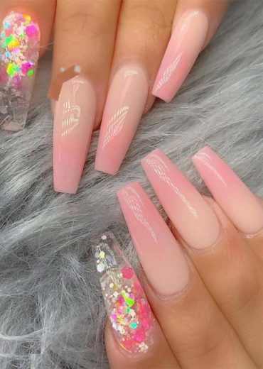 Beautiful ombre pink nails in 2019