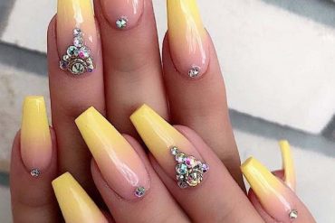 Superb Shiny Yellow Nail Arts Designs in 2019