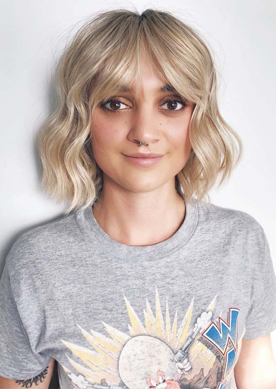 Blonde Shaggy Haircuts with Bangs in 2019
