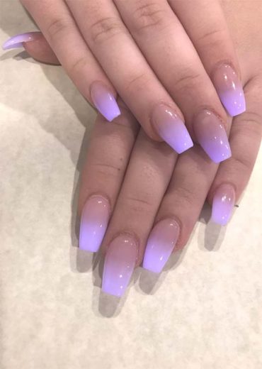 Fashionable Purple Ombre Nails Deigns in 2019