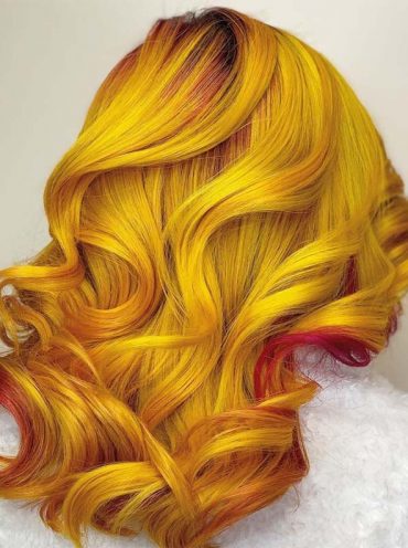 Beautiful vivid yellow hair color trends in 2019