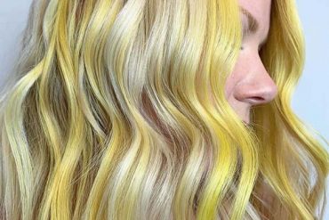 Beautiful yellow balayage hair color shades & highlights