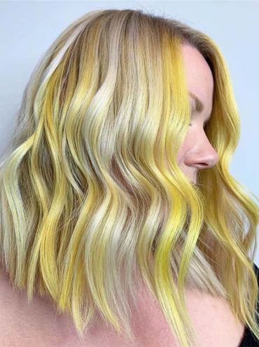 Beautiful yellow balayage hair color shades & highlights