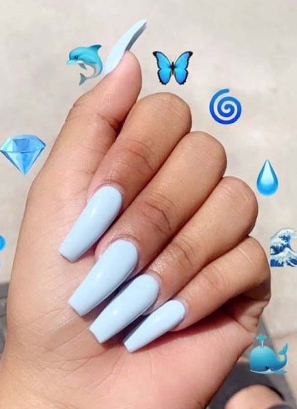 Blue Nail Polish Ideas for Long Nails in year 2019