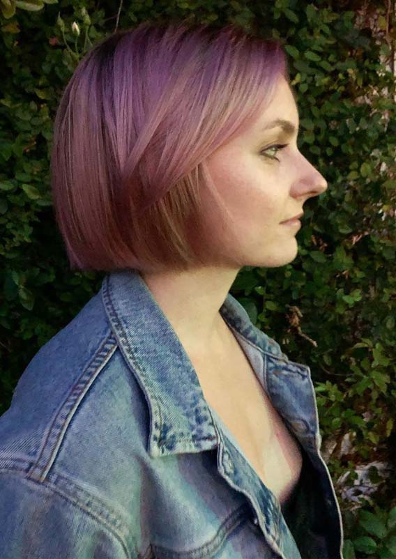 Pink lilac balayage haircuts for short hair in 2019