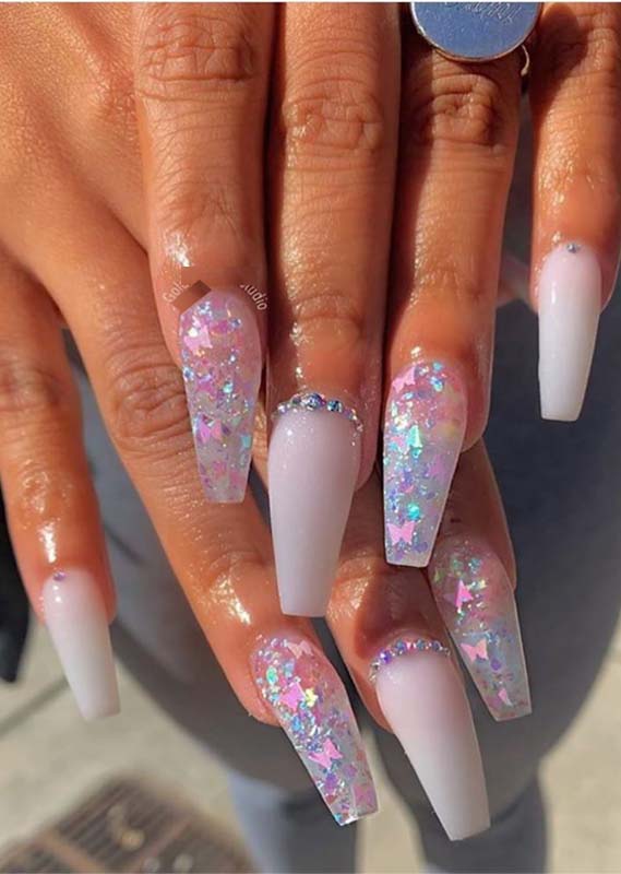 Glitter Nail Designs for Summer in Year 2019