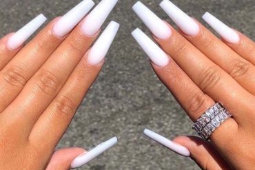 Adorable White Long Nails Designs and Images for 2019