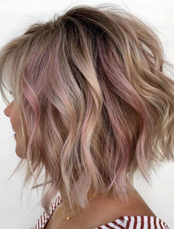 Fresh Combo Of Blonde & Pink Hair Colors for Bob Cuts in 2019
