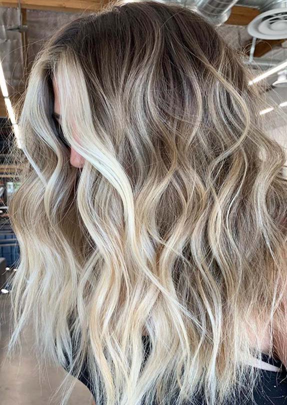 High contrast blonde with seamless blends for 2019