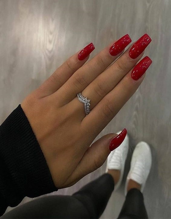 Edgy Style of Red Nail Designs for Your Finger