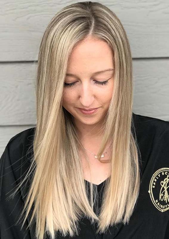 Full blonde highlights with a smudge root to Try in 2020