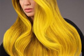 Gorgeous Yellow Highlighted Hair Color for Long Hair